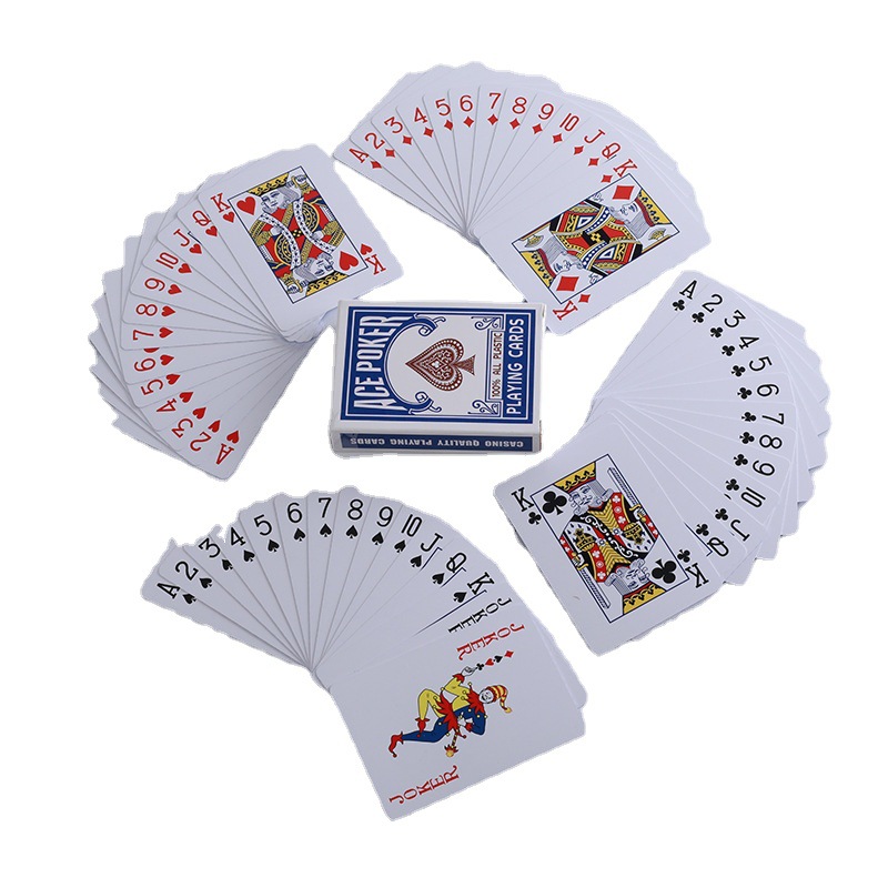 การ์ดเกม สำรับไพ่ Poker RED&BLACK สีแดงดำ (หลังไพ่สีน้ำเงิน) PVC