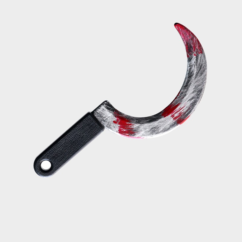  เครื่องแต่งกาย เคียวเกียวข้าวปลอม พลาสติก สีเงิน เปื้อนเลือด