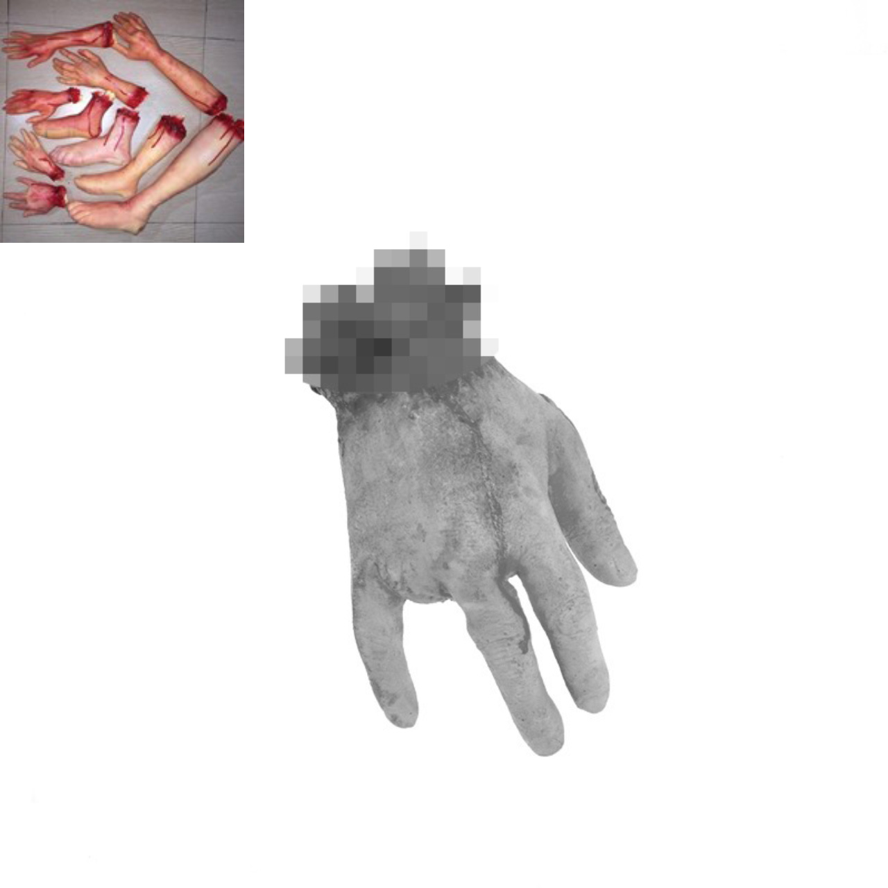 ของเล่น มือปลอม 4 นิ้ว ข้างซ้าย ตกแต่งงานปาร์ตี้ Halloween