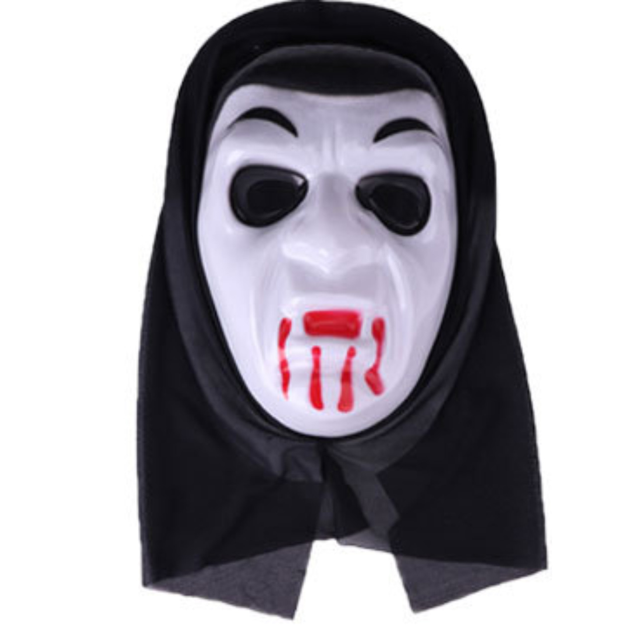 หน้ากากสวมหัวเต็มหน้า ผี VAMPIRE สีดำ พลาสติก มีรอยเลือด บริเวณปาก