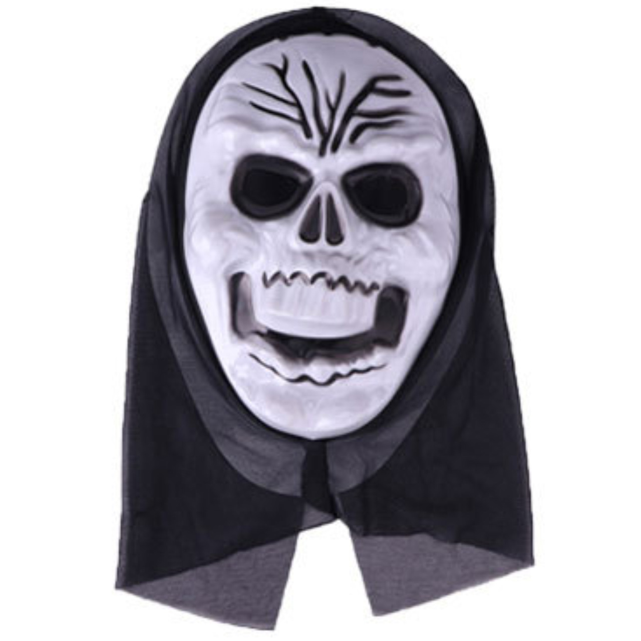 หน้ากากสวมหัวเต็มหน้า ผี SMILE สีดำ พลาสติก