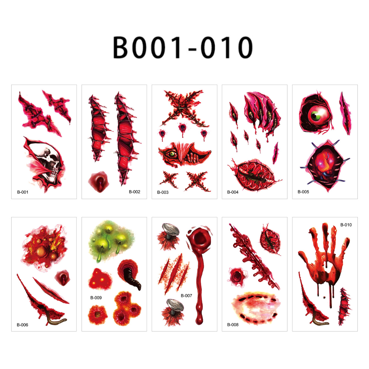 TATTOOS แทททู สติกเกอร์รอยสัก ชั่วคราว ลาย ฮาโลวีน B001