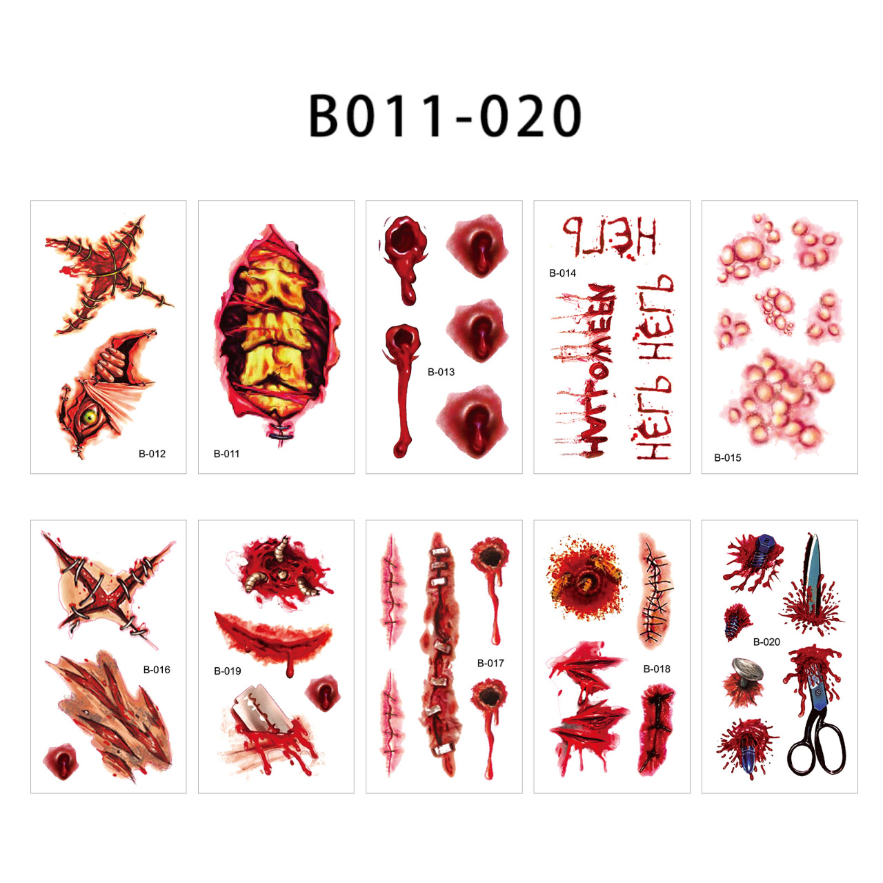 TATTOOS แทททู สติกเกอร์รอยสัก ชั่วคราว ลาย ฮาโลวีน B011