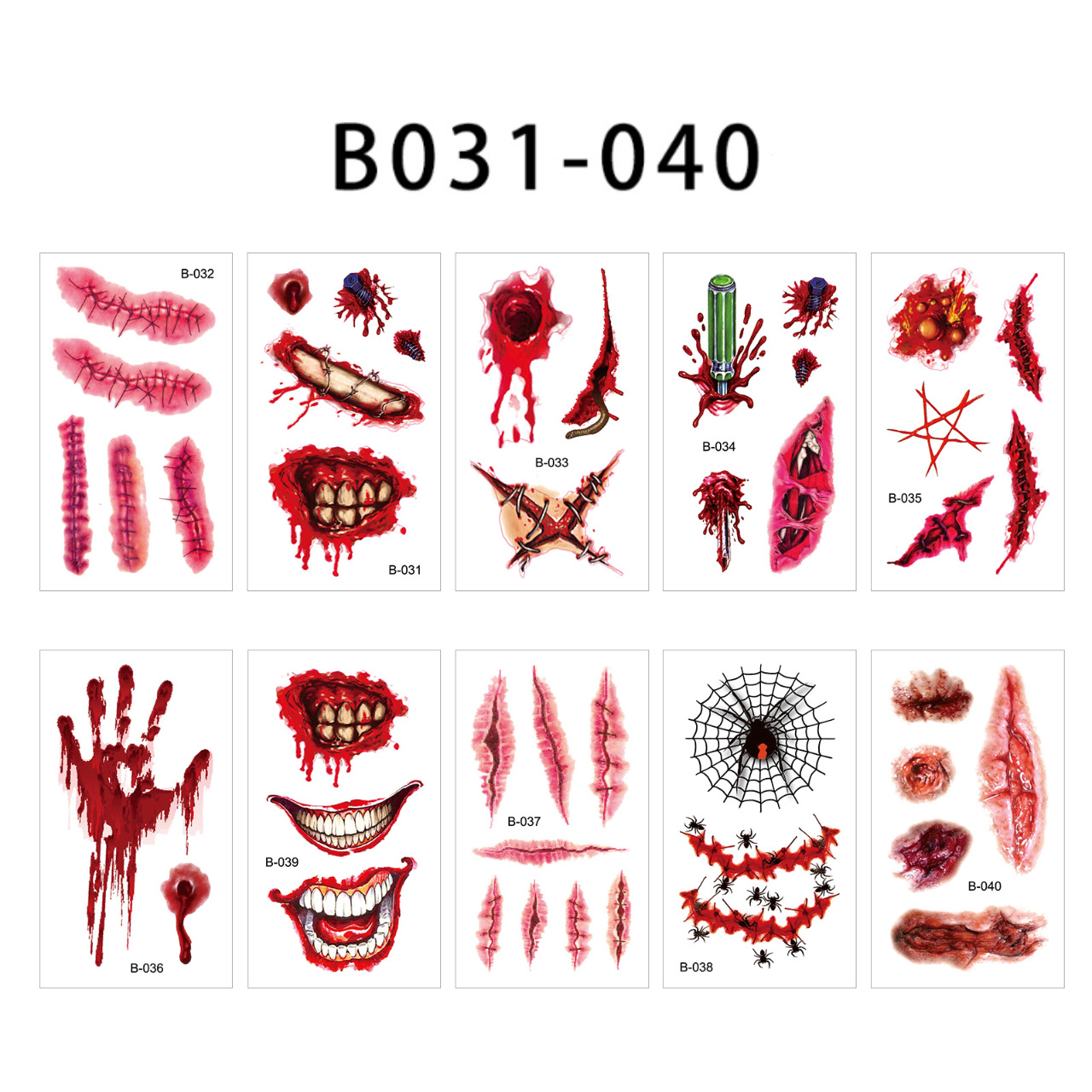 TATTOOS แทททู สติกเกอร์รอยสัก ชั่วคราว ลาย ฮาโลวีน B031