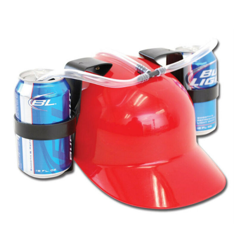 หมวกแก๊ปพลาสติก ใส่กระป๋องเบียร์ 2 ช่อง สีแดง Drinking Hat party 2 slot (Red)