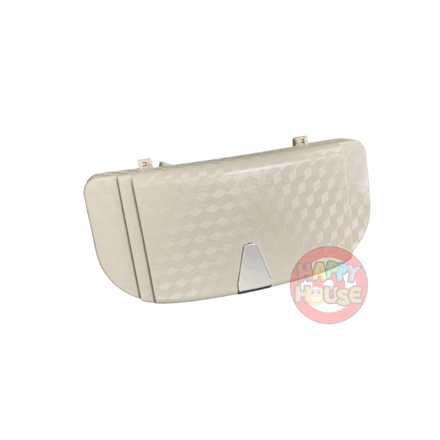 กล่องแว่นรถยนต์ลายเคฟล่า สีครีม