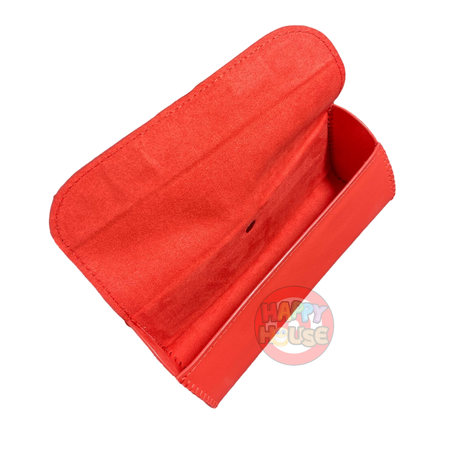 กล่องแว่นรถยนต์ลายแบบหนัง เล็ก สีแดง