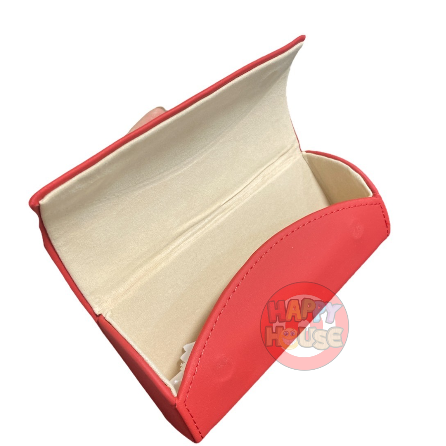 กล่องแว่นรถยนต์ลายแบบหนัง ใหญ่ สีแดง