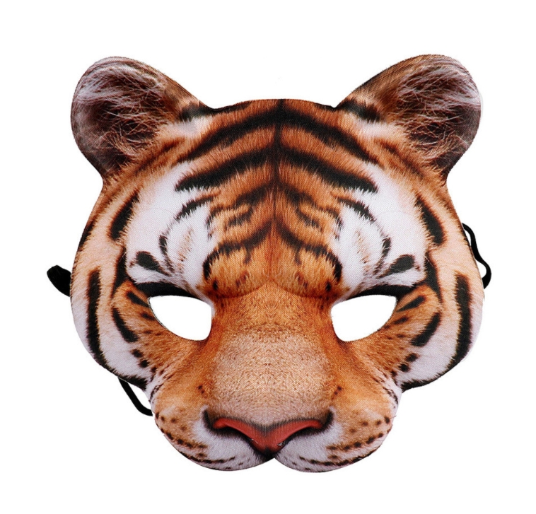 หน้ากากแฟนซีครึ่งหน้า ลายหน้าสัตว์ เสือโคร่ง