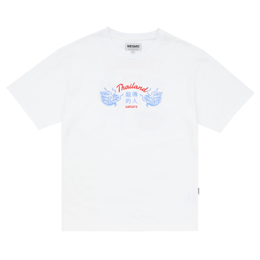 MAHANAKHON DRAGON 2 OVERSIZE T-SHIRT WHITE - S