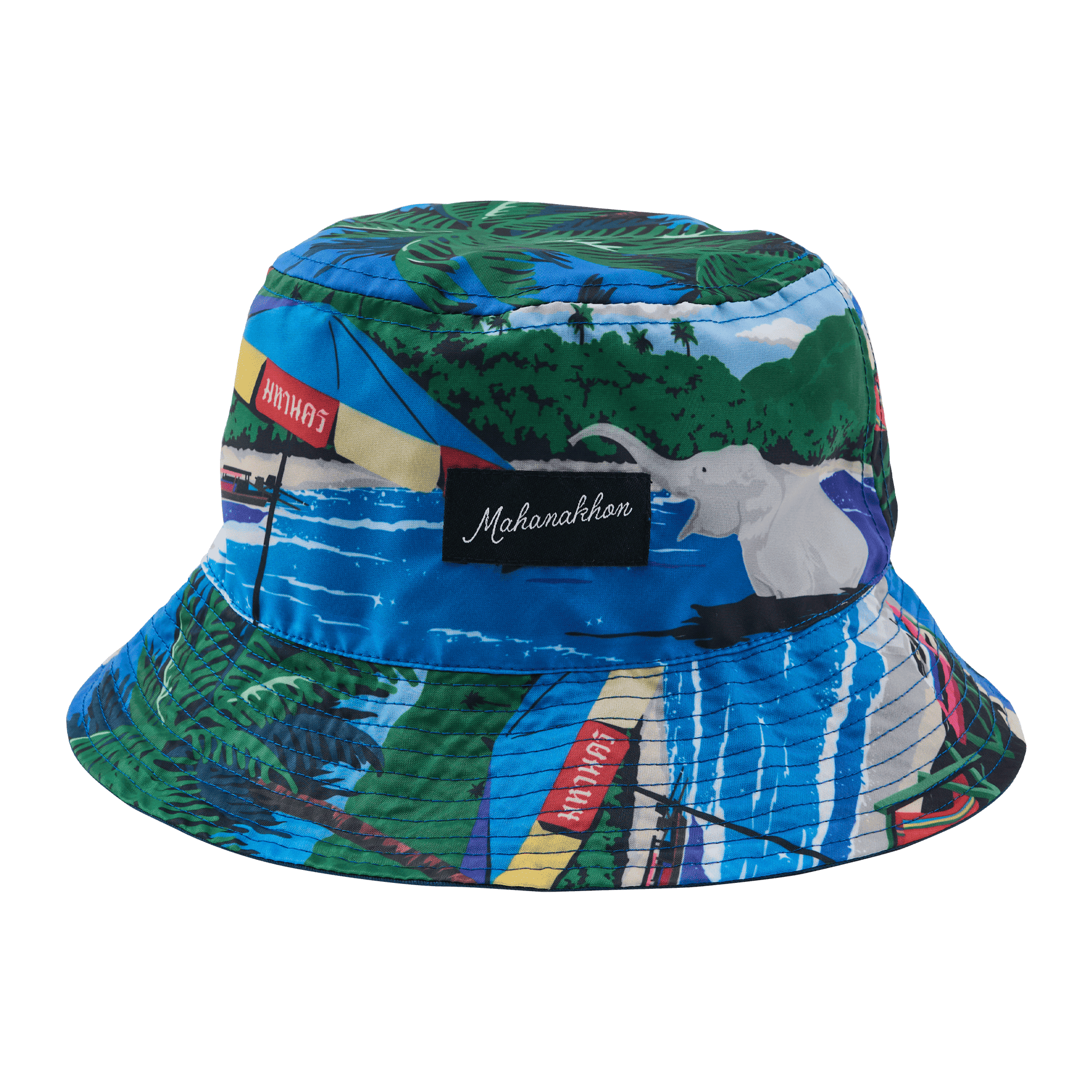 Mahanakhon City Pop Beach Bucket Hat BL