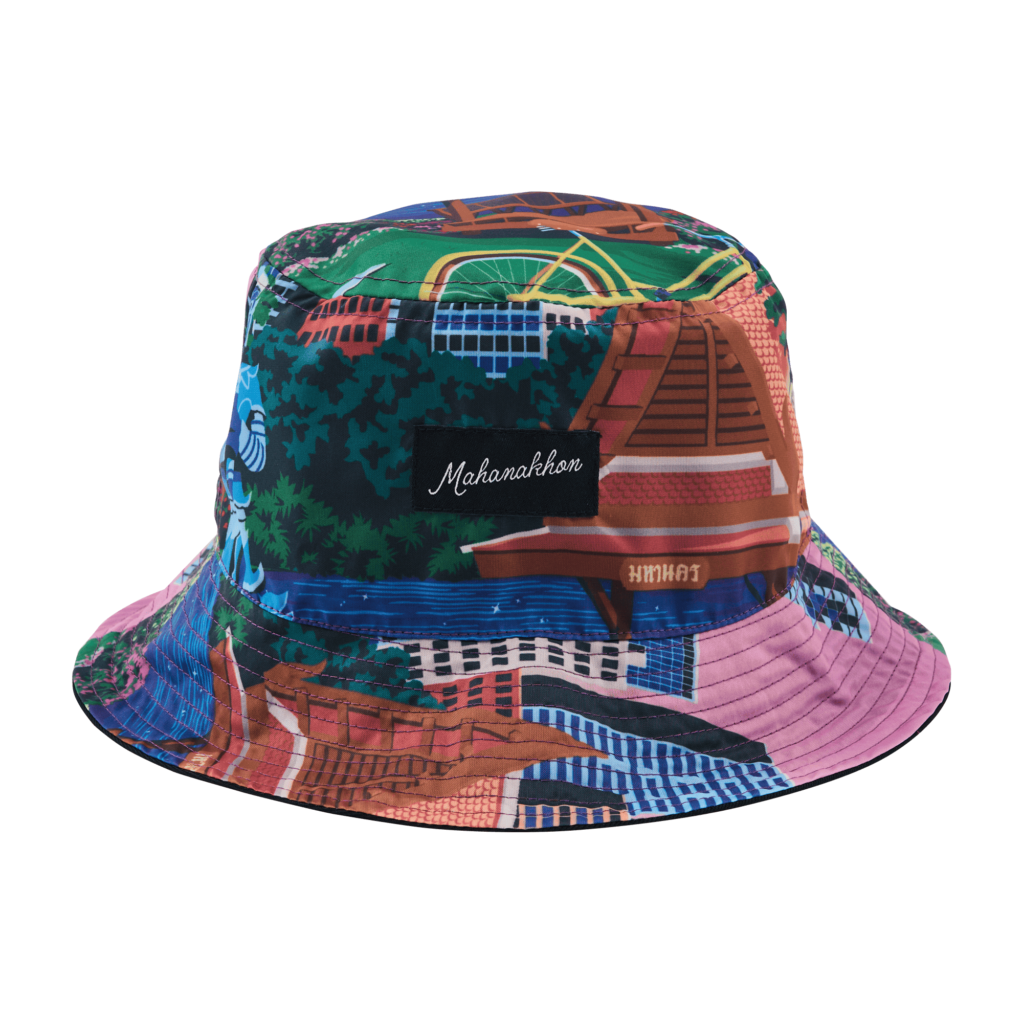Mahanakhon City Pop Sunset Bucket Hat PI