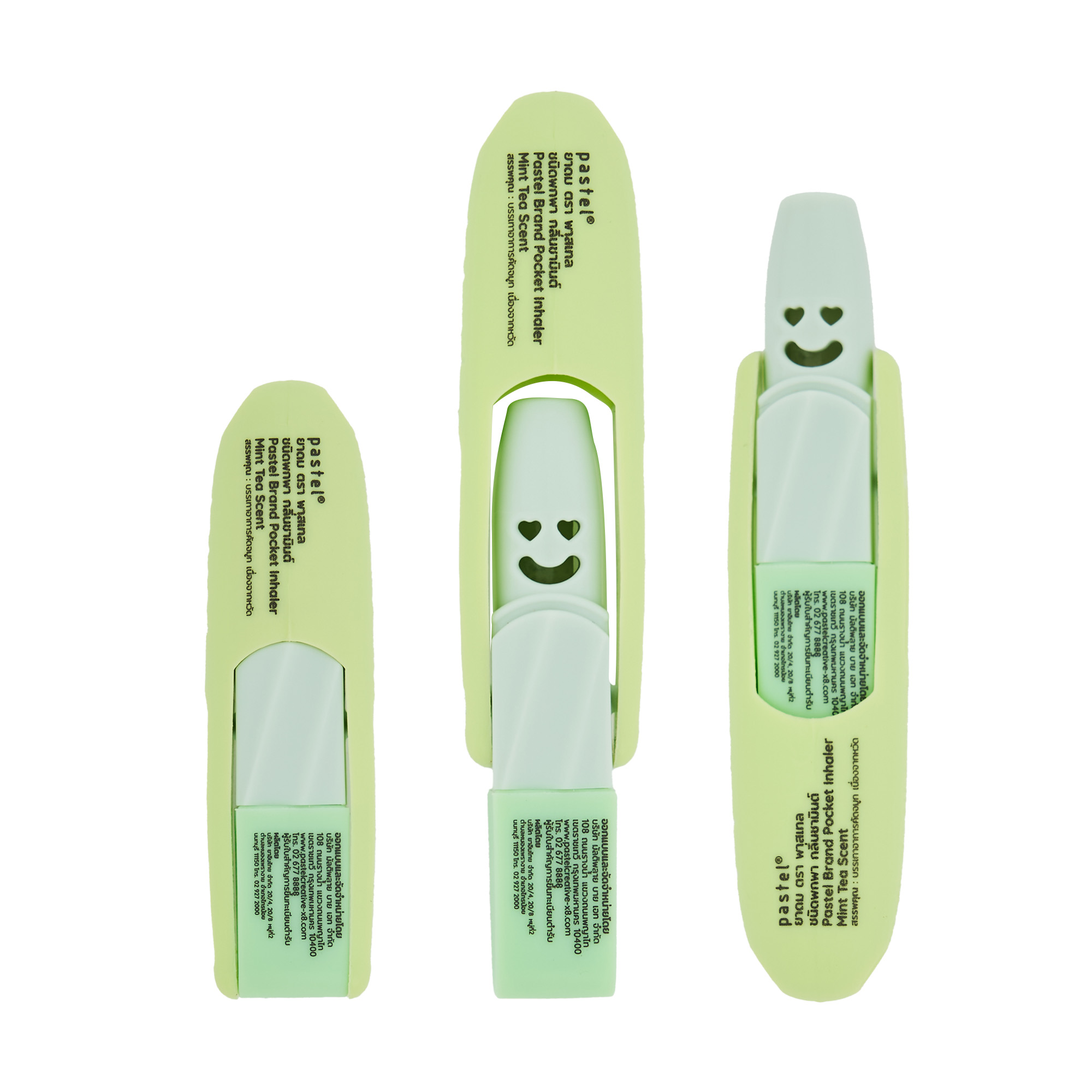 pastel pocket inhaler mint tea scent ยาดมชนิดพกพากลิ่นชามินต์ แบบชิ้น